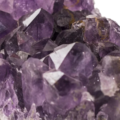 Drusa de ametista com cristais violeta.
