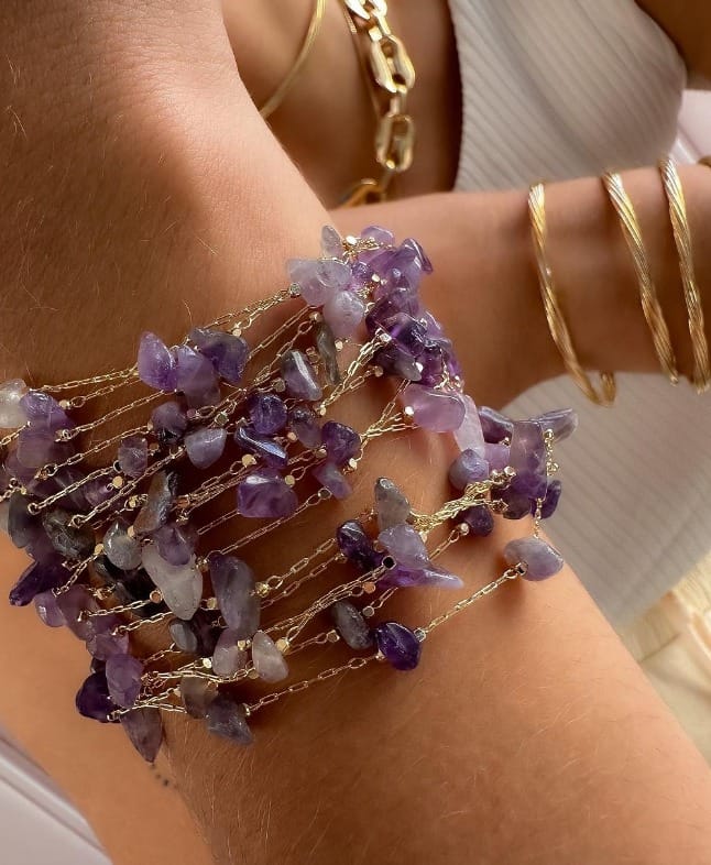 Pulseiras pedra natural fábrica de semijoias pedra bruta semijoias