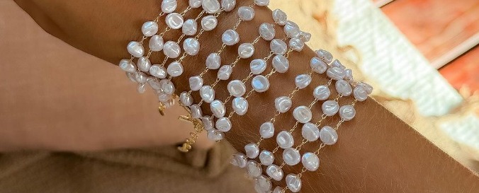 Pedra Bruta Semijoias atacado Pulseiras de Pérolas Make com 4 voltas! ♥️🥰♥️